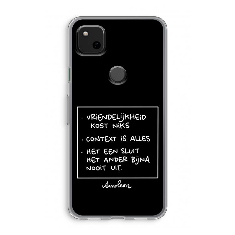 Mijn Motto's: Google Pixel 4a Transparant Hoesje