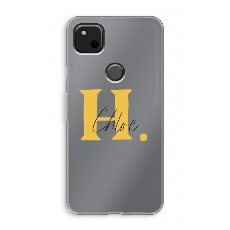 Amber Script: Google Pixel 4a Transparant Hoesje