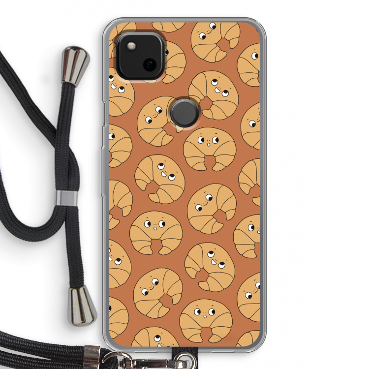 Croissant: Pixel 4a Transparant Hoesje met koord
