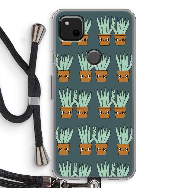 Sansevieria: Pixel 4a Transparant Hoesje met koord