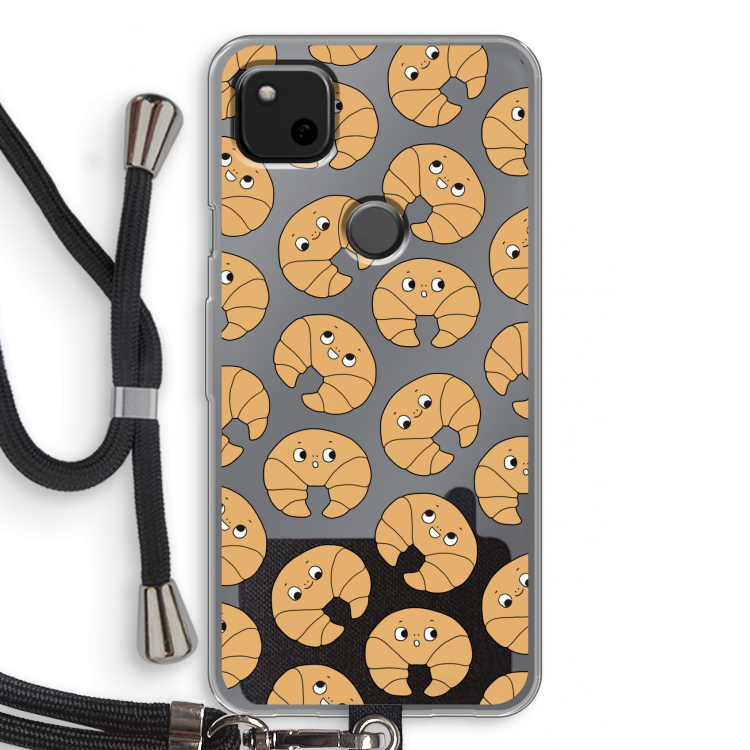 Croissant: Pixel 4a Transparant Hoesje met koord