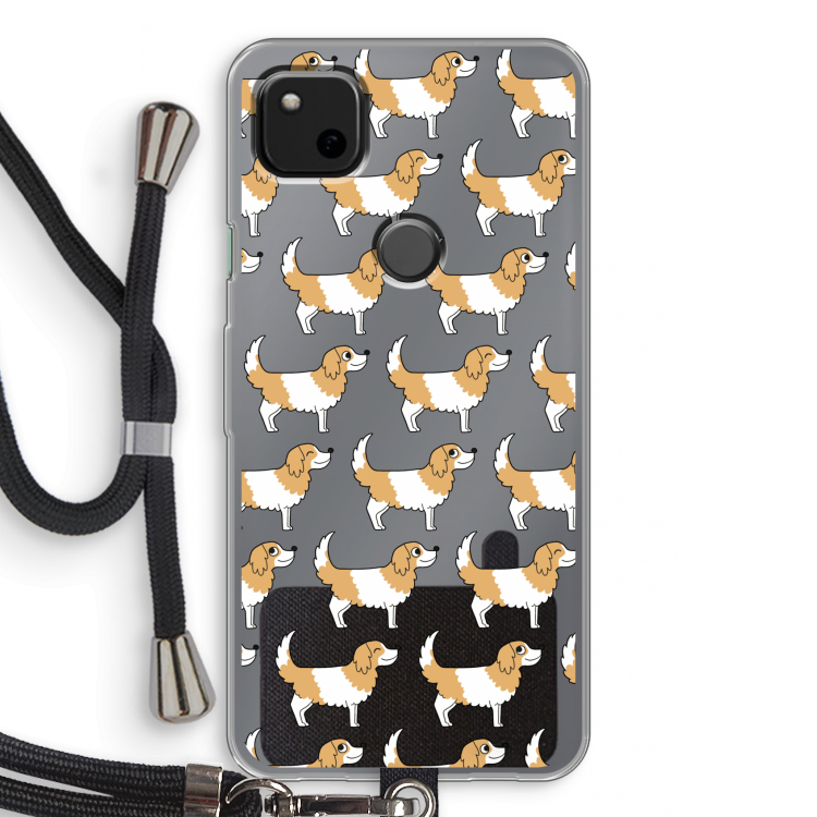 Doggy: Pixel 4a Transparant Hoesje met koord