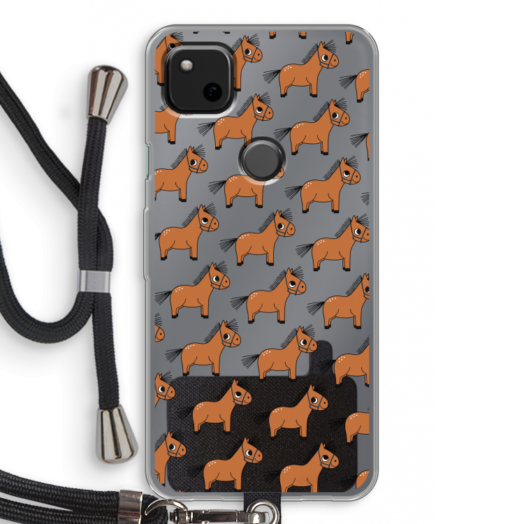 Pony: Pixel 4a Transparant Hoesje met koord
