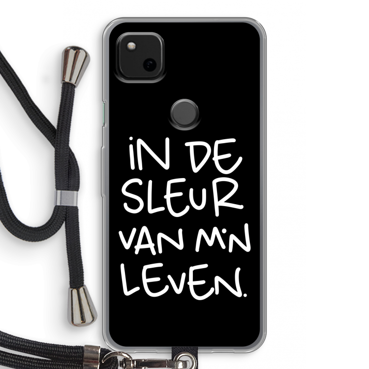 De Sleur: Pixel 4a Transparant Hoesje met koord