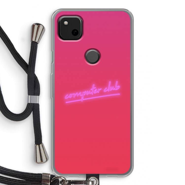 Vice Glow: Pixel 4a Transparant Hoesje met koord
