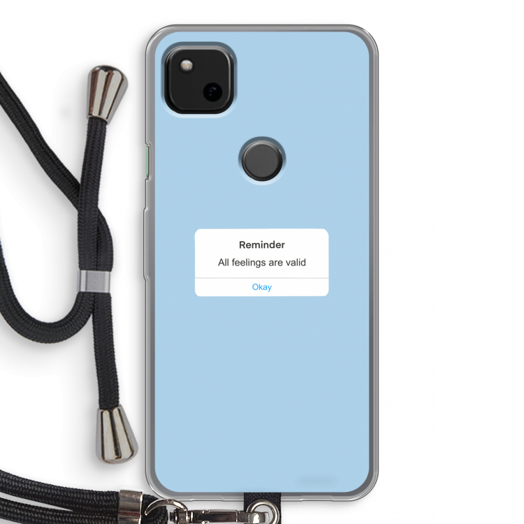 Reminder: Pixel 4a Transparant Hoesje met koord