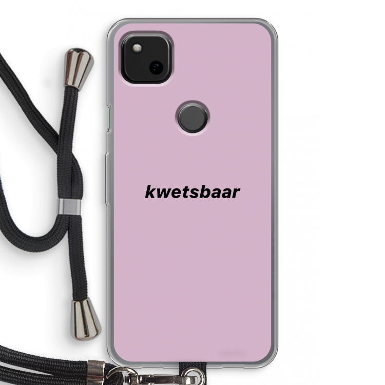 kwetsbaar: Pixel 4a Transparant Hoesje met koord
