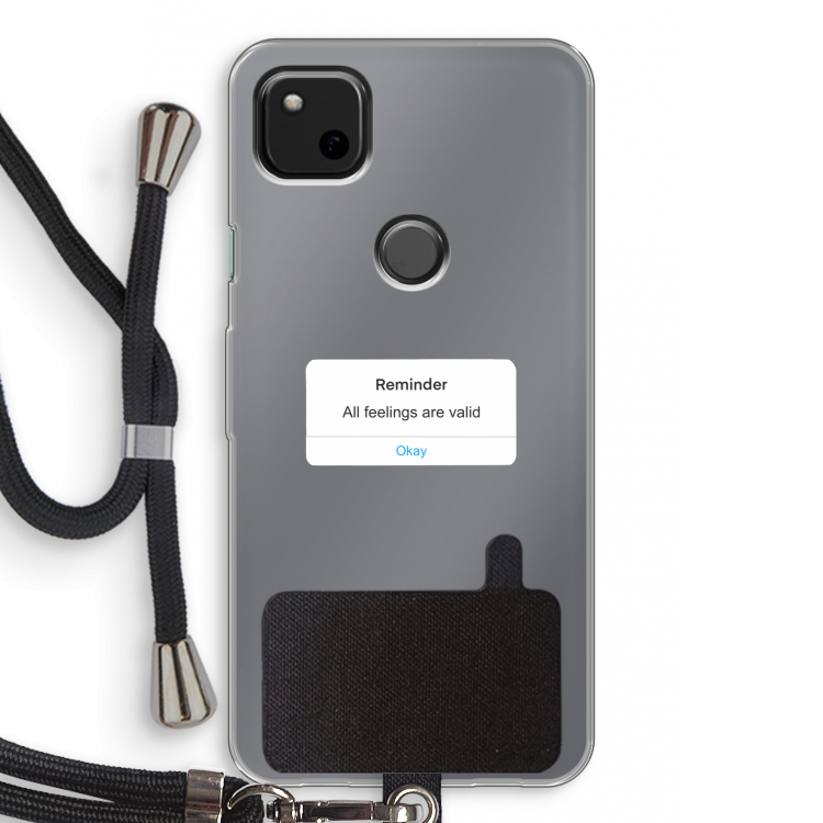 Reminder: Pixel 4a Transparant Hoesje met koord