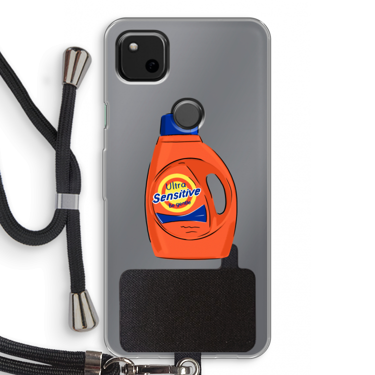 Ultra Sensitive: Pixel 4a Transparant Hoesje met koord