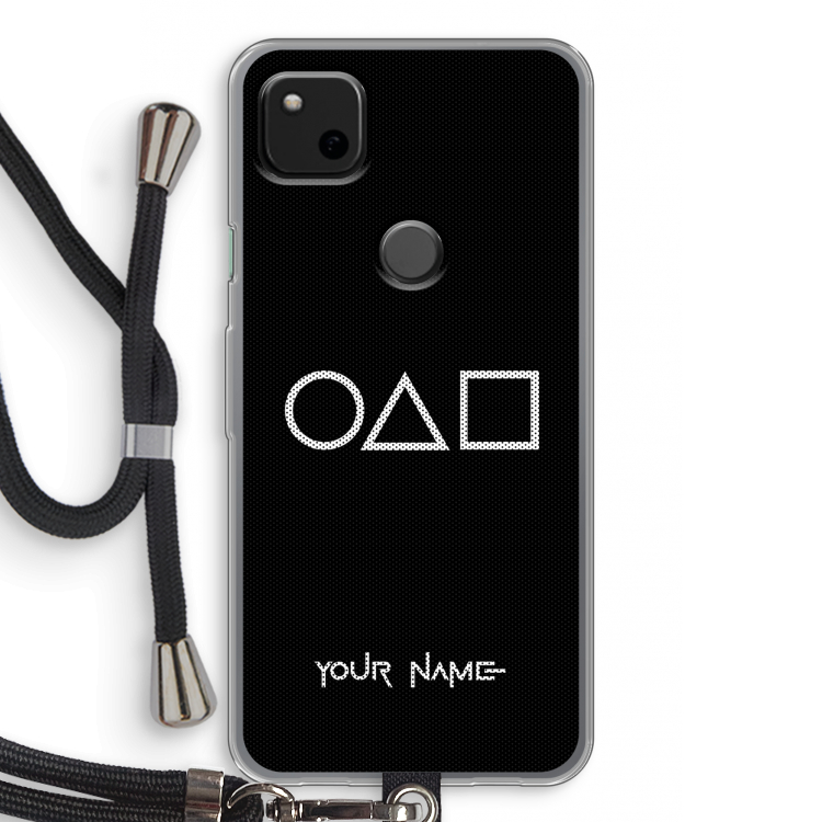 Squid Game: Pixel 4a Transparant Hoesje met koord