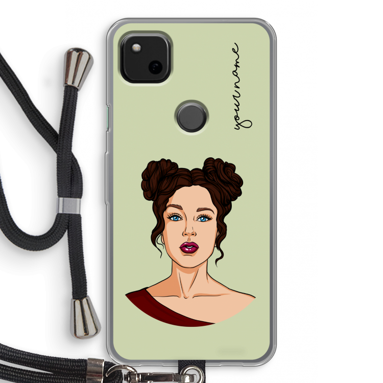 Pop-Art Creator: Pixel 4a Transparant Hoesje met koord