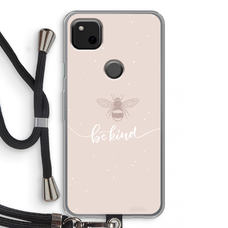 Be(e) kind: Pixel 4a Transparant Hoesje met koord