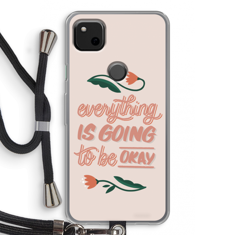 Optimistic flower girl: Pixel 4a Transparant Hoesje met koord