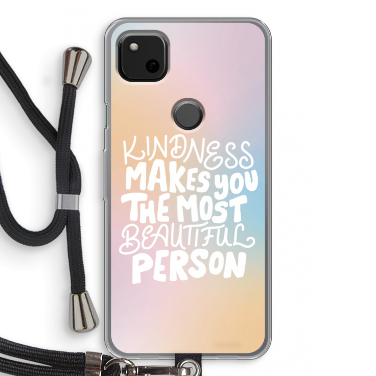 The prettiest: Pixel 4a Transparant Hoesje met koord