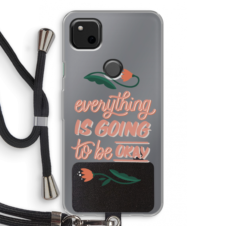 Optimistic flower girl: Pixel 4a Transparant Hoesje met koord