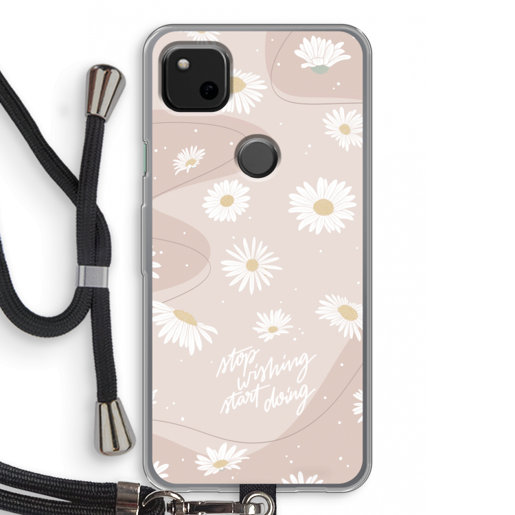 Daydreaming becomes reality: Pixel 4a Transparant Hoesje met koord