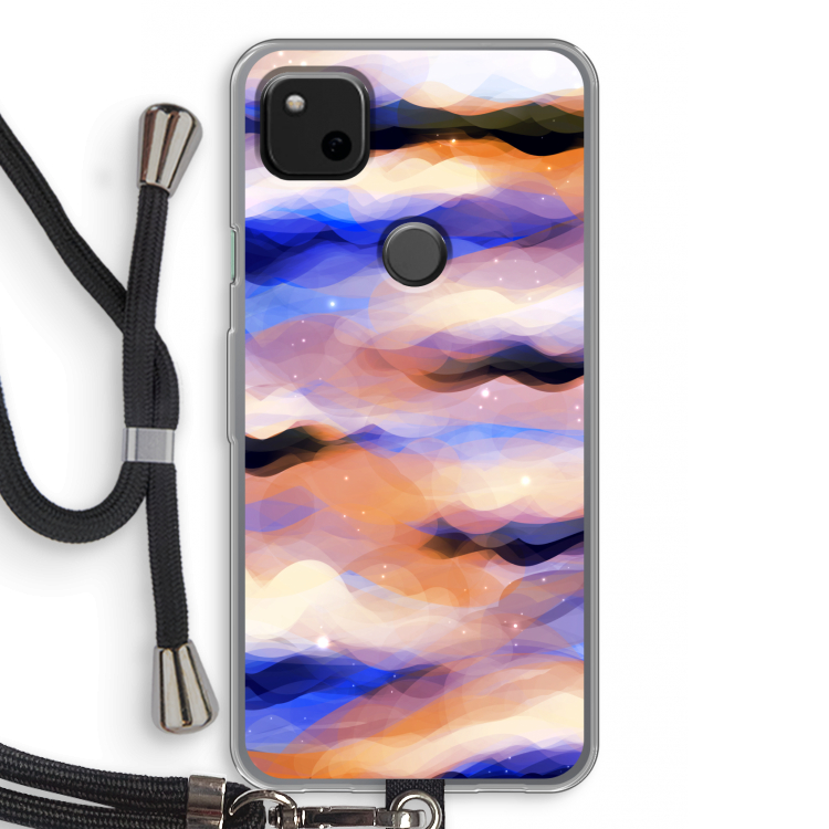 Donkere Wolken: Pixel 4a Transparant Hoesje met koord