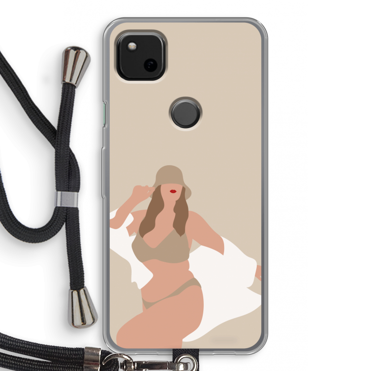 One of a kind: Pixel 4a Transparant Hoesje met koord