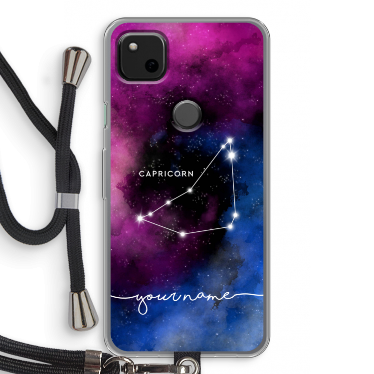Sterrenbeeld - Donker: Pixel 4a Transparant Hoesje met koord