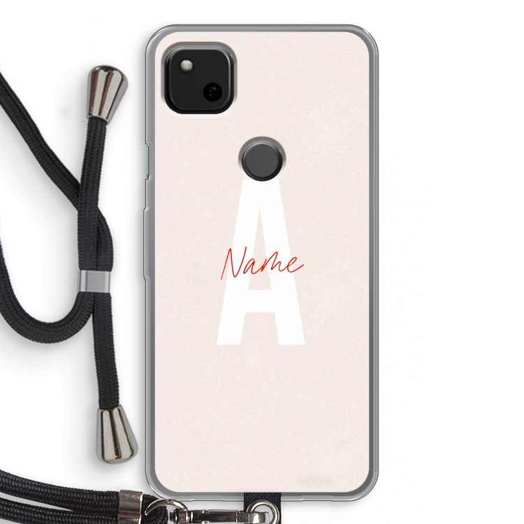 Strawberry Milkshake: Pixel 4a Transparant Hoesje met koord