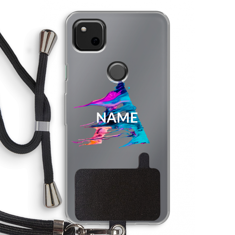 Abstract Spectrum: Pixel 4a Transparant Hoesje met koord