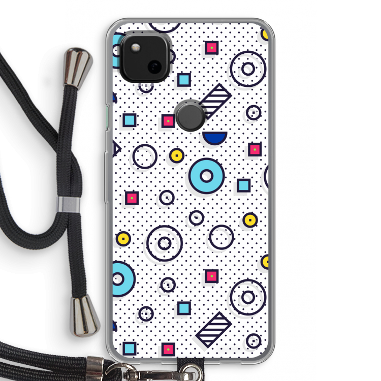8-bit N°9: Pixel 4a Transparant Hoesje met koord