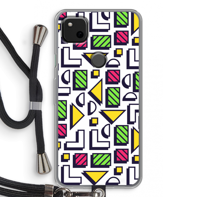8-bit N°4: Pixel 4a Transparant Hoesje met koord