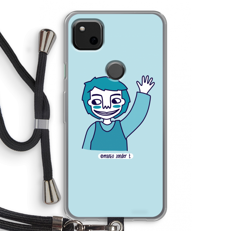 Zwaai: Pixel 4a Transparant Hoesje met koord