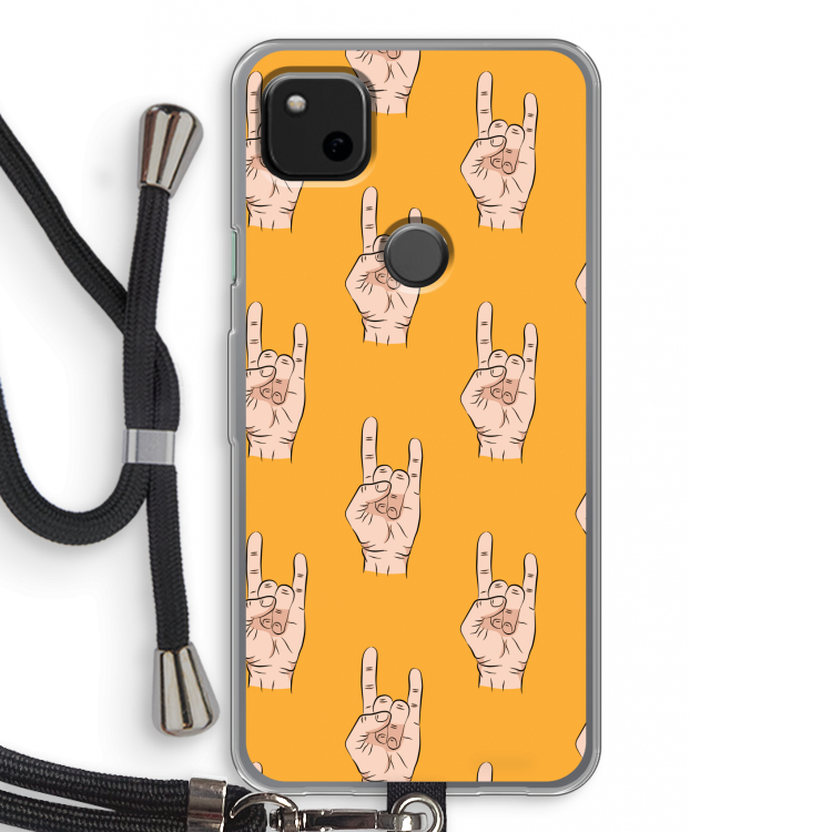 Rock: Pixel 4a Transparant Hoesje met koord