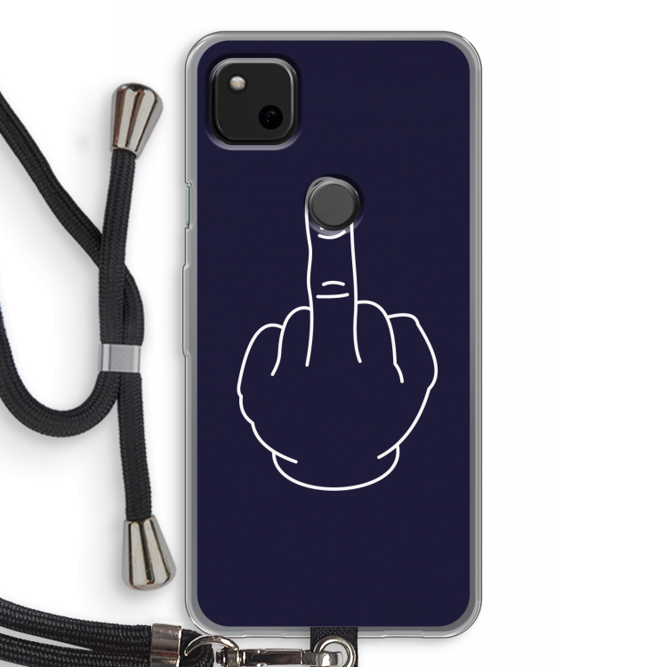 F**k U: Pixel 4a Transparant Hoesje met koord