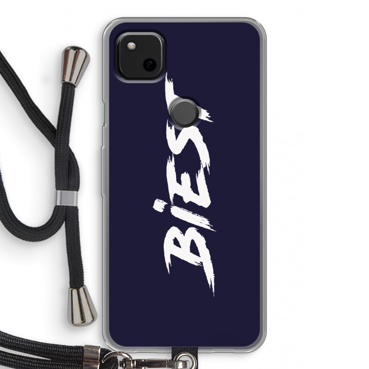 Biest: Pixel 4a Transparant Hoesje met koord