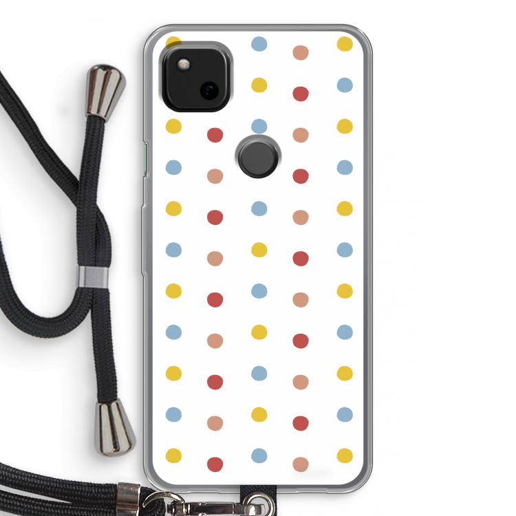 Bollen: Pixel 4a Transparant Hoesje met koord