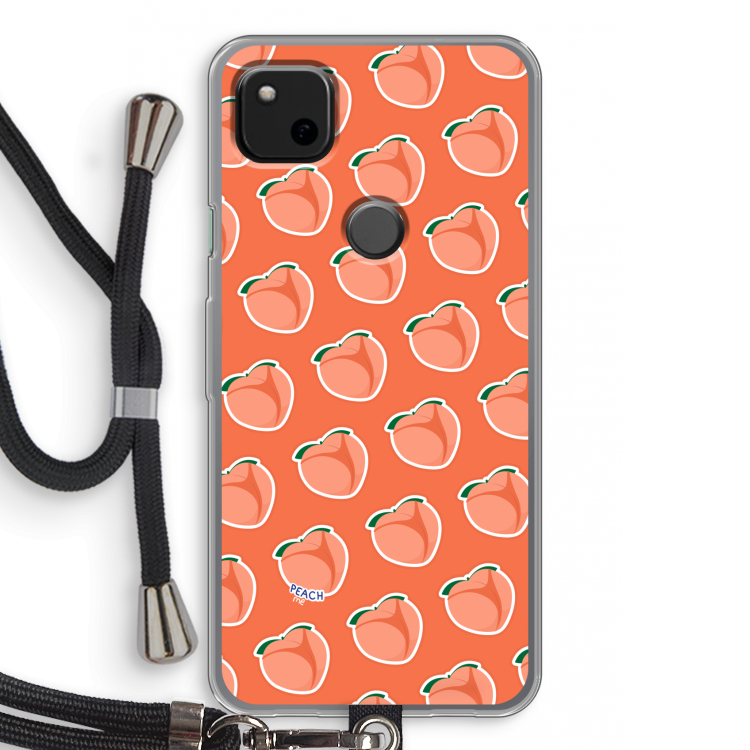 Just peachy: Pixel 4a Transparant Hoesje met koord