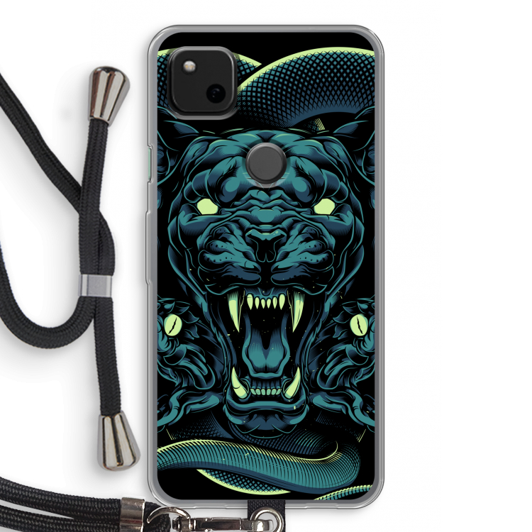 Cougar and Vipers: Pixel 4a Transparant Hoesje met koord