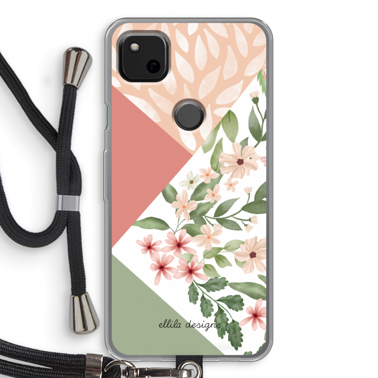 Sweet heaven geometrics: Pixel 4a Transparant Hoesje met koord