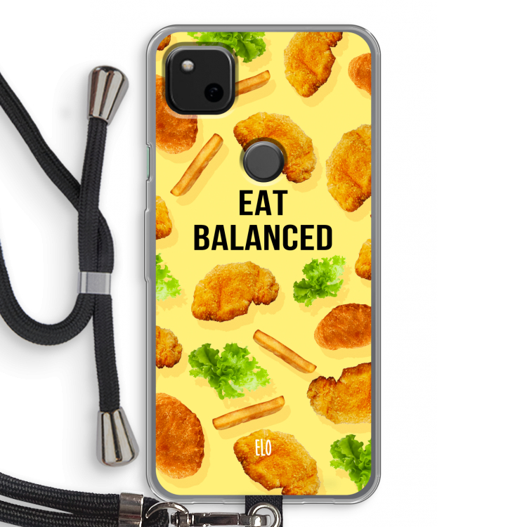 Eat Balanced: Pixel 4a Transparant Hoesje met koord