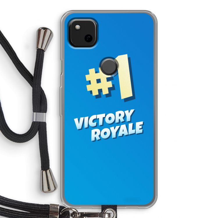 Victory Royale: Pixel 4a Transparant Hoesje met koord