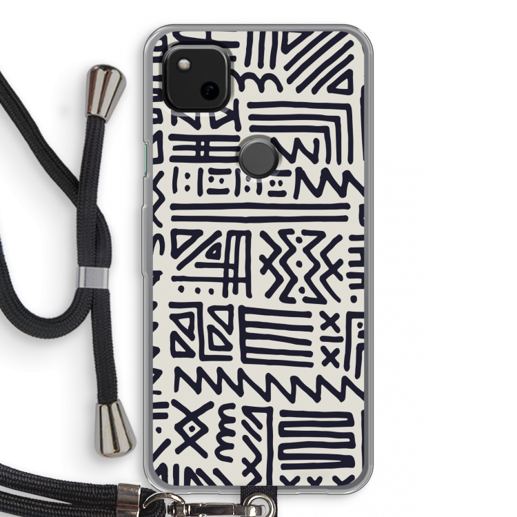 Marrakech print: Pixel 4a Transparant Hoesje met koord