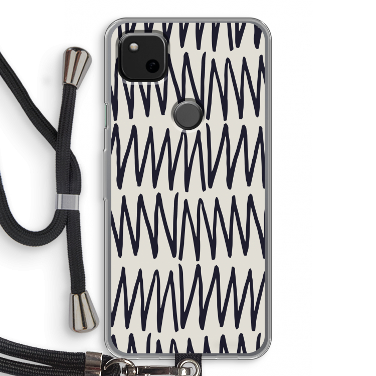 Marrakech Zigzag: Pixel 4a Transparant Hoesje met koord