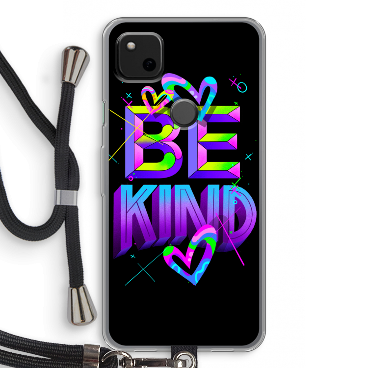 Be Kind: Pixel 4a Transparant Hoesje met koord