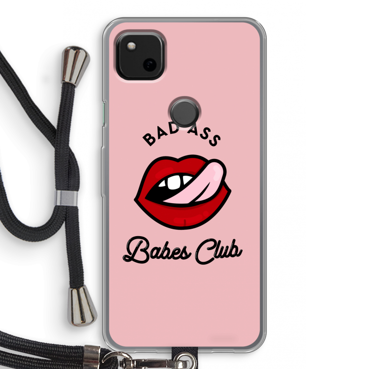 Badass Babes Club: Pixel 4a Transparant Hoesje met koord