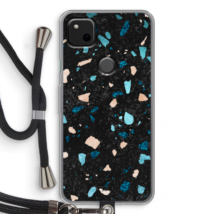 Terrazzo N°11: Pixel 4a Transparant Hoesje met koord
