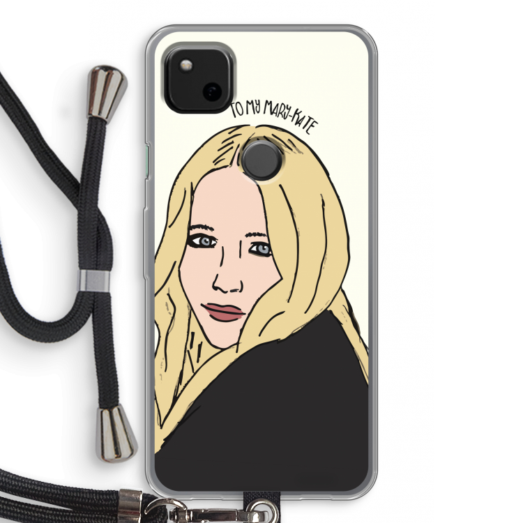 Mary Kate: Pixel 4a Transparant Hoesje met koord
