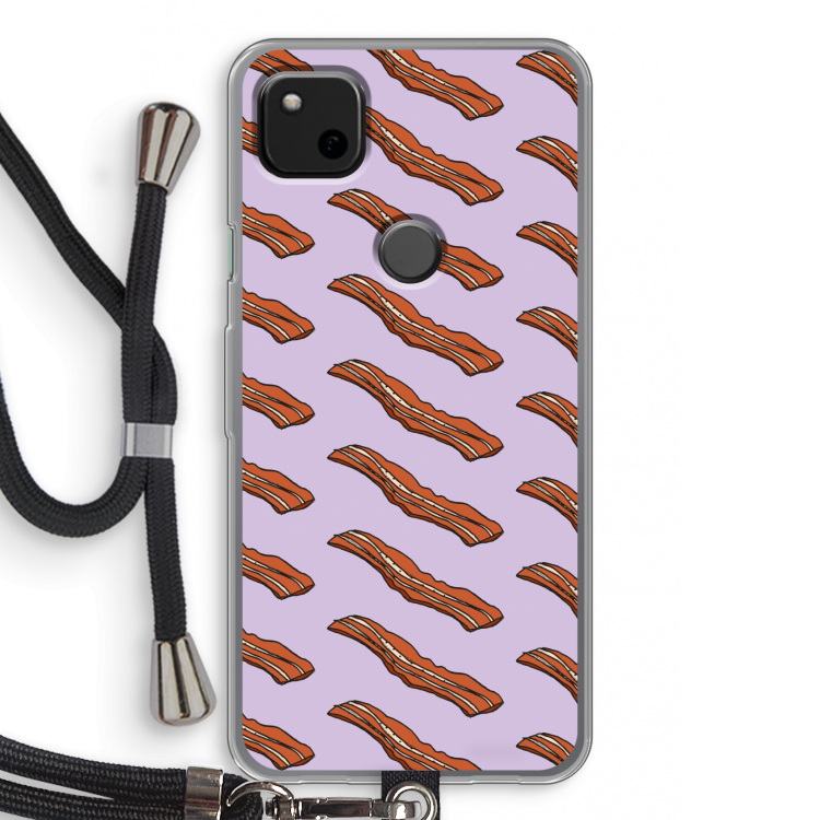 Bacon to my eggs #2: Pixel 4a Transparant Hoesje met koord