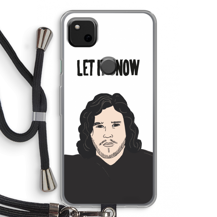 Let It Snow: Pixel 4a Transparant Hoesje met koord