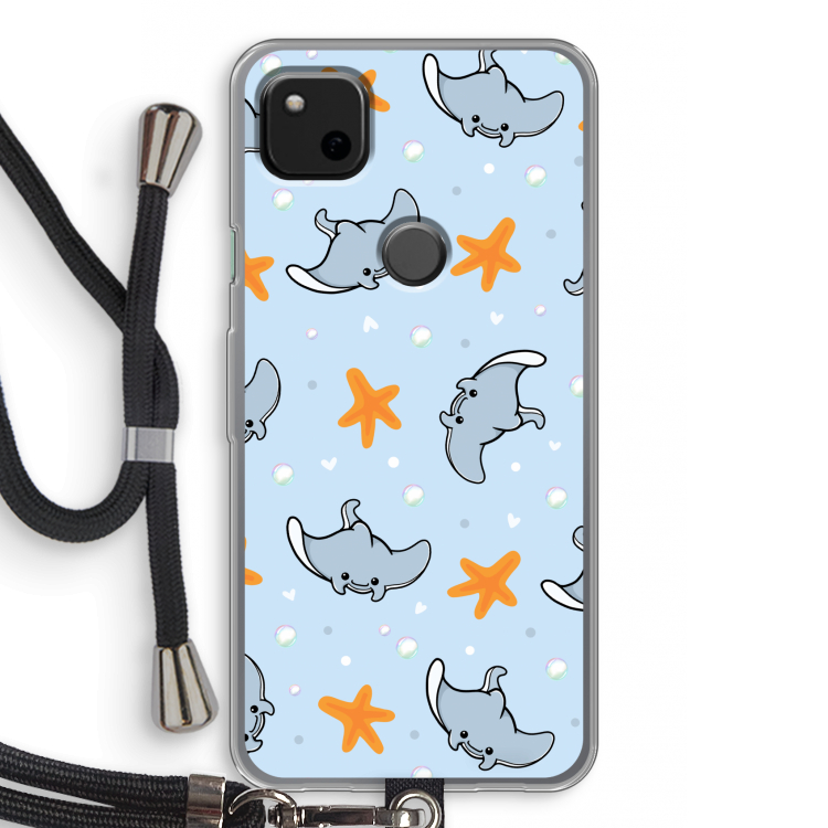 Manta: Pixel 4a Transparant Hoesje met koord