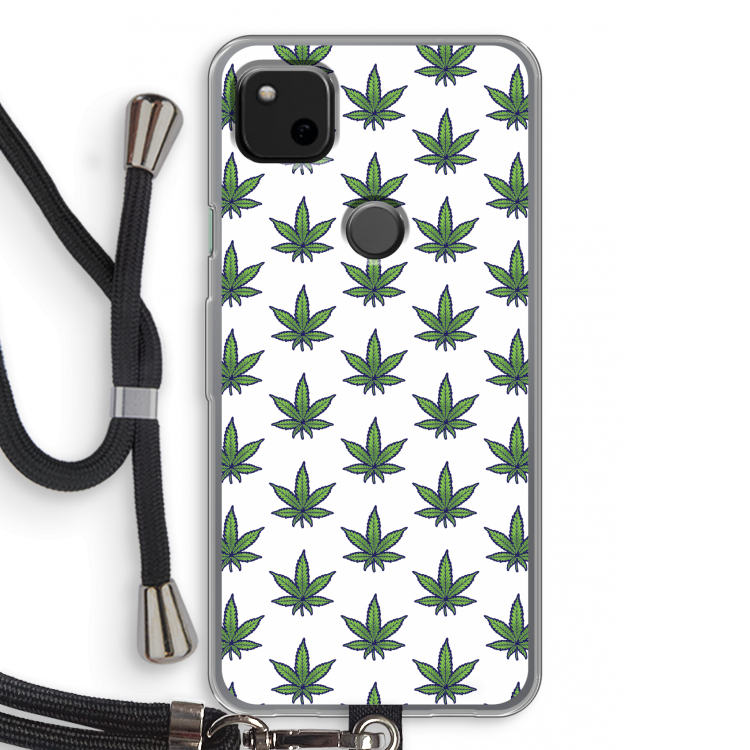 Weed: Pixel 4a Transparant Hoesje met koord