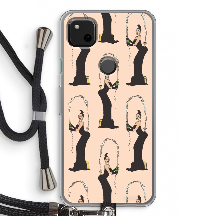 Pop Some Kim: Pixel 4a Transparant Hoesje met koord