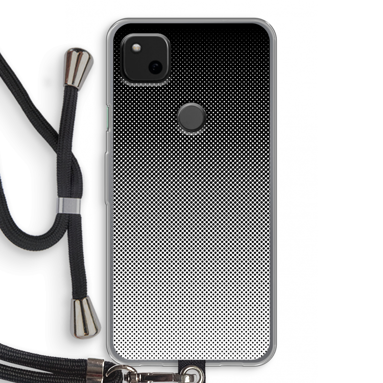 Musketon Halftone: Pixel 4a Transparant Hoesje met koord