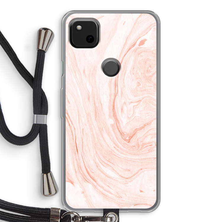 Peach bath: Pixel 4a Transparant Hoesje met koord